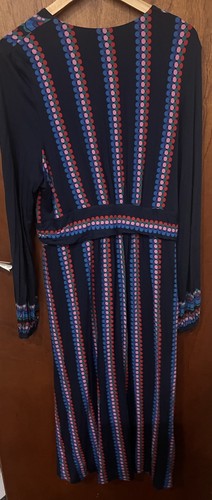 Boden Long Sleeve Jersey Dress -Size 22R- Blue & Multicoloured Polka Dot - Picture 6 of 7