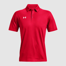 Under Armour Team Tech Polo Shirt Mens Medium Red Golf Performance 1370399