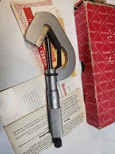 STARRETT # T483XRL-1 V-Micrometer .093-1" CARBIDE Tipped .001" w/ box - Picture 4 of 11