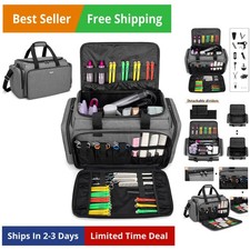 Large Capacity Hairdresser Bag with Adjustable Dividers, Travel Barber Case H...