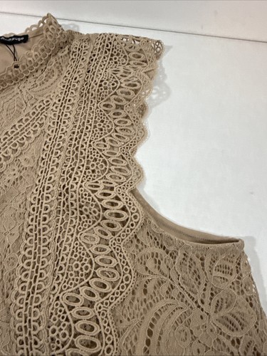 Cable & Gauge Lace Top Sleeveless Mock Neck Blouse Elegant Party 3X - Picture 10 of 10