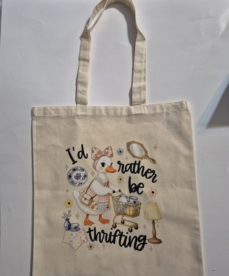 Id Rather Be Thrifting Cotton Tote Bag