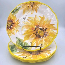 Sunflower Bumblebee Melamine 8.75  D Lunch Pl...