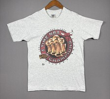 Vintage 90s 1996 Chicago Bulls NBA Champions 4 Time Single Stitch Tee Sz L VTG