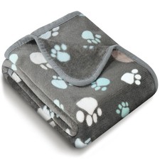 Premium Soft Dog Blanket Washable, 40" x 32" Flannel Gray Dog Blanket for Small