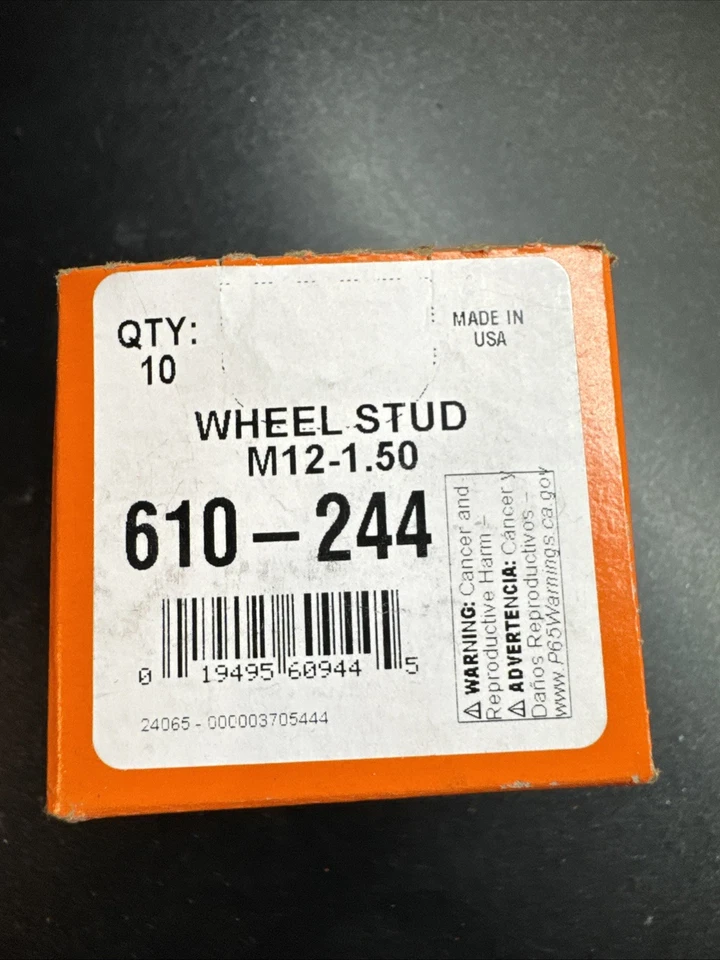 Болт-гвоздик Dorman 610-244 Wheel Lug, M12-1.50, коробка из 12 шпилек - Изображение 3 из 4