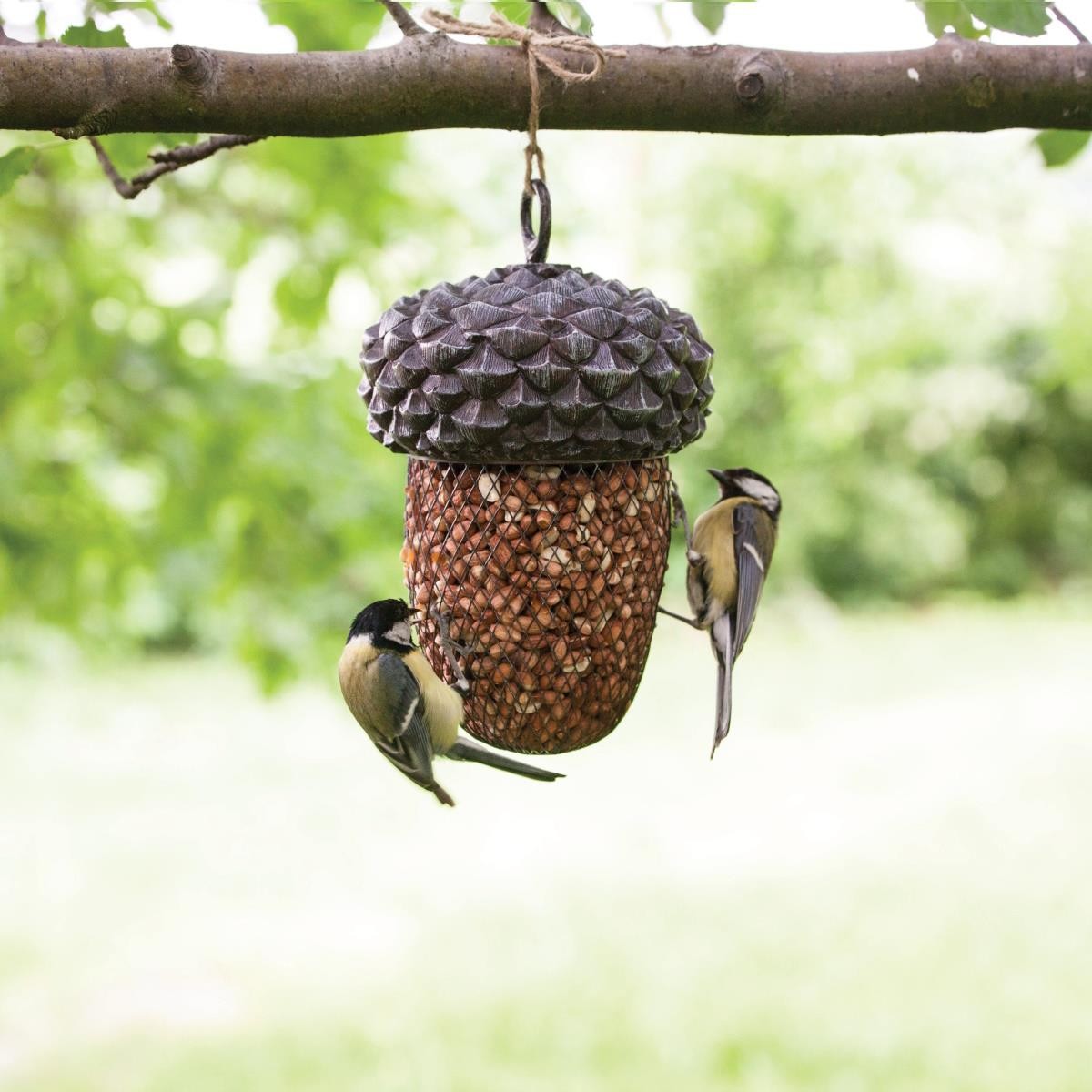 Hanging Bird Feeder Peanut Nut Feeder Iron Garden Wild Bird Acorn Food Holder