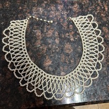 Off-White Faux Pearl Collar, Victorian Style Vintage