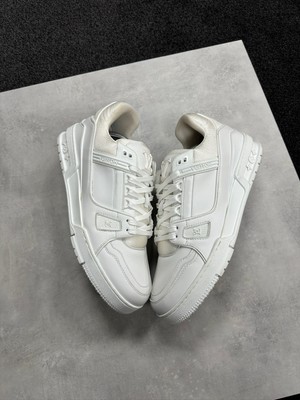 Louis Vuitton LV Leather Trainer Triple White LV10.5 UK10.5 | eBay UK Louis Vuitton LV Leather Trainer Triple White LV10.5 UK10.5 | eBay UK