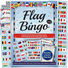 Flags of the World Bingo & Quiz Game - for Adults & Children. a Fun Activity An