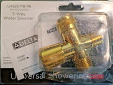 Delta U4923-PB-PK 3-Way Shower Arm Diverter for Hand Shower in Polished Brass