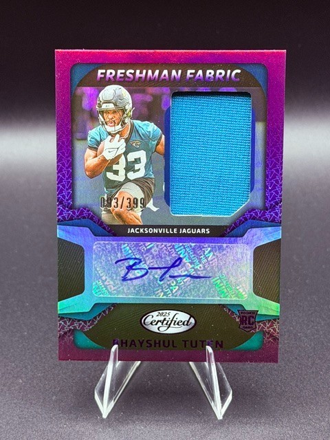 Bhayshul Tuten Panini Certified Freshman Fabric Signatures #BTN Purple Mirror