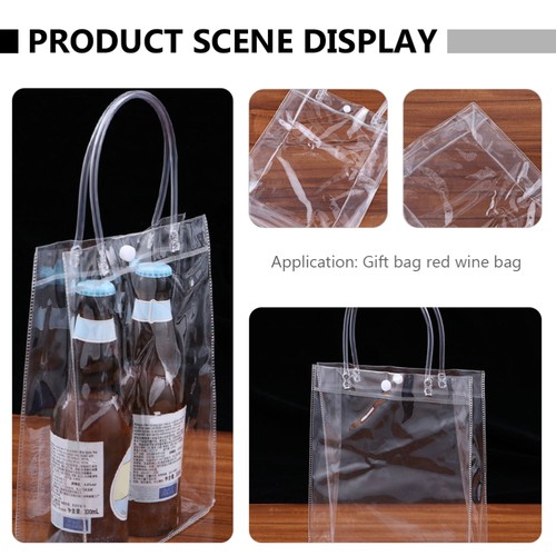 8 Pcs PVC Handbag Tote for Beach Plastic Clear Storage Bags with Handles - Picture 5 of 12