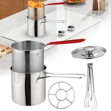 Deep Frying Pot Tempura French Fries With Fryer Basket Household  Stainless Stee