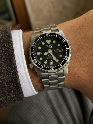 Citizen Promaster NY0040 Automatic Diver 200M Black Dial Left Crown Men's Watch