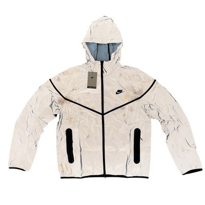 Nike Tech Woven Flash Jacket Reflect Silver Black FZ7585-035 Size
