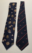 2 x Vintage Nautical Designed Silk Ties Benjamin James And Gieves Bond Street