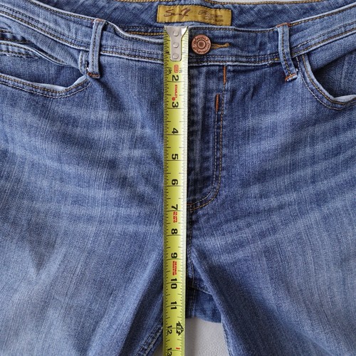 Seven7 Jeans Women 14 Capri Blue Denim Mid Rise Stretch Straight Leg - Picture 5 of 12