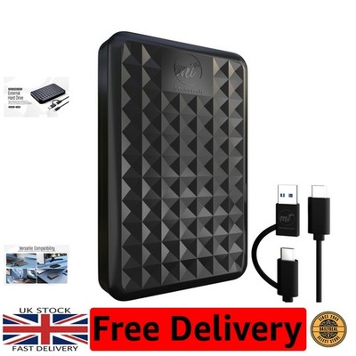 Elegante 1TB USB 3.0/Typ-C tragbare Festplatte - stoßfest für sichere Speicherung