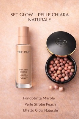 Glow Face Set Marble Foundation + Perlen Strobe Peach natürlicher Lichteffekt