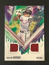 Daulton Varsho 2021 Diamond Kings Baseball Rookie Dual Relic Blue Jays