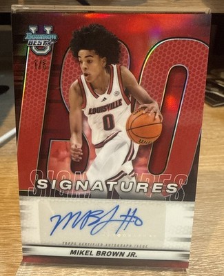 MIKEL BROWN JR 2025-26 Bowman U Best ISO Signatures Red Refractor #d 1/5   