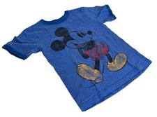 Disney Boys Classic Mickey Mouse Graphic Blue Short Sleeve Shirt Size Small