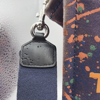 MARC JACOBS The Tote Bag 2Way Canvas Purple Orange Paint Splatter