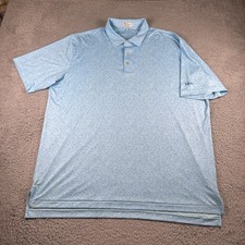 Peter Millar Polo Shirt Mens 2XL Blue All Over Print Otter Summer Comfort Golf