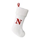 New Knit Monogram Christmas Stocking White Ivory N Wondershop Xmas Holiday Santa