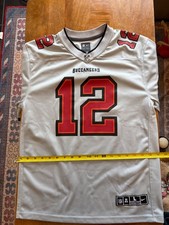 Nike NFL Tampa Bay Buccaneers Tom Brady Jersey, Size Youth L - Gray