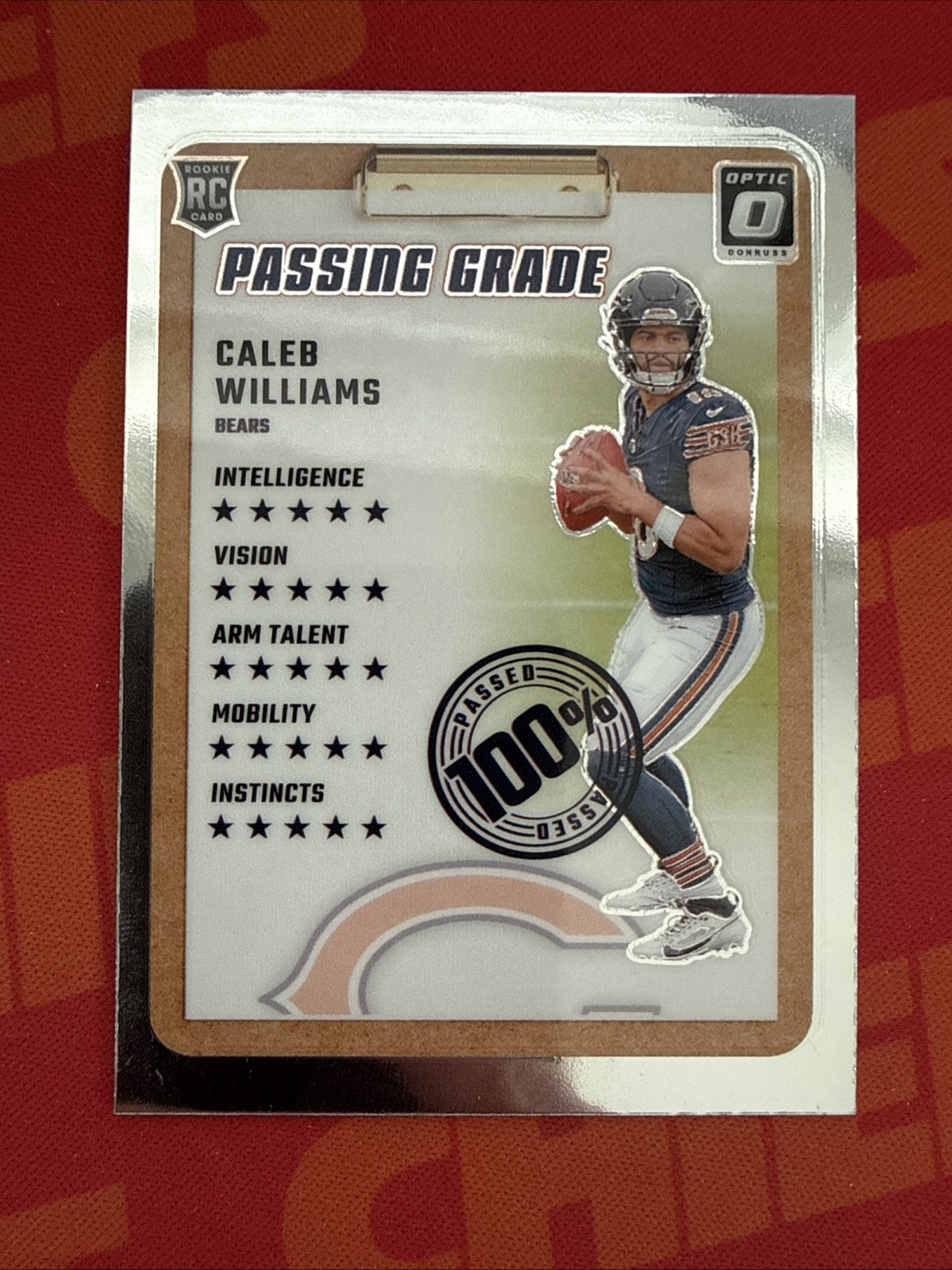 2024 Panini Donruss Optic Caleb Williams RC Passing Grade #1 Chicago Bears