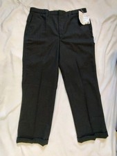 NWT 80s VTG Lands End Pants Tailored Trousers Worsted Wool Gray Flat Front Sz 40