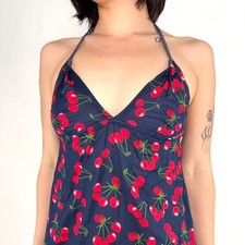 vintage D&G navy dress, cherry print