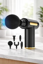 Mini Deep Tissue Massage Gun Handheld Portable Muscle Massager 6 Speeds 4 Heads