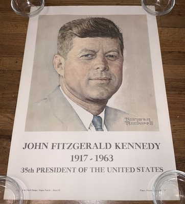 #ad #ad Vintage Norman Rockwell JFK John Fitzgerald Kennedy poster Print 20x14 $50.00