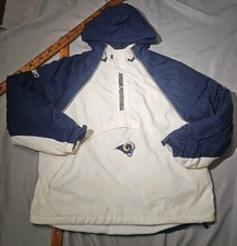 Vtg St Louis Rams Reebok Jacket Mens XL Blue White NFL Team Apparel On Field