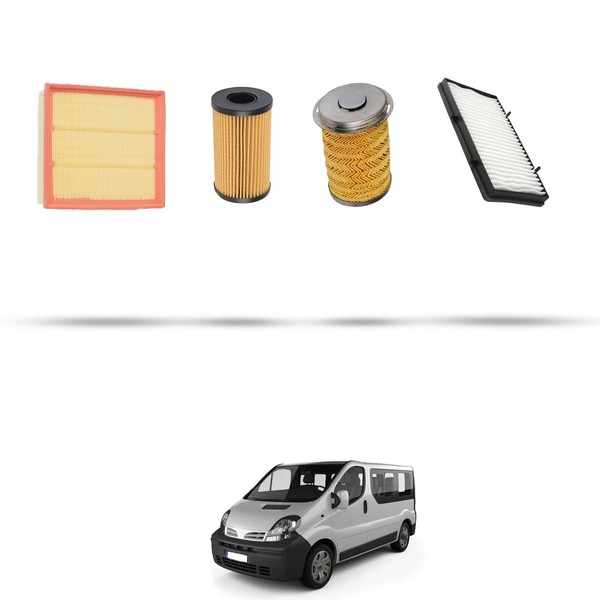 Hoffcar Set Service - 4 Filter FüR Nissan Primastar 2.5 DCI 107Kw Von 2006-image