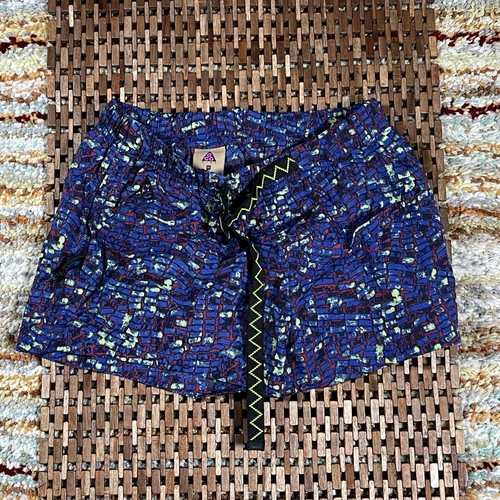 Nike ACG Belted Hiking Trail Shorts Damen Medium AOP Outdoor Wandern Blau - Bild 1 von 3
