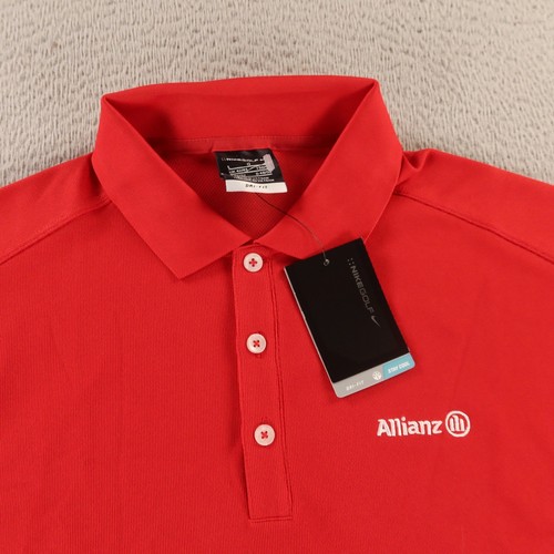 Nike Golf Polo Shirt Mens L Red Dri-FIT Stay Cool Performance Logo NEW - Picture 2 of 12
