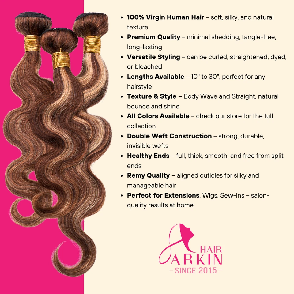 Body Wave Pacotes de Cabelo Humano Ombre Brasileiro Remy Extensões de Cabelo Humano Loiro - Imagem 4 de 4