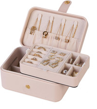 2-Layer Travel Jewelry Organizer Box Portable Large Capacity Storage Case for Ea