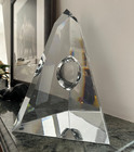 Baccarat Large Geometric Pyramid Obelisk Crystal Sculpture — photo 3