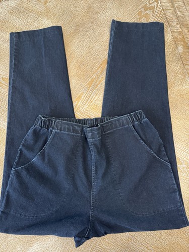 Croft & barrow Blue Denim PullOn pants Medium Elastic Waist30” Inseam27” Pockets - Picture 4 of 7