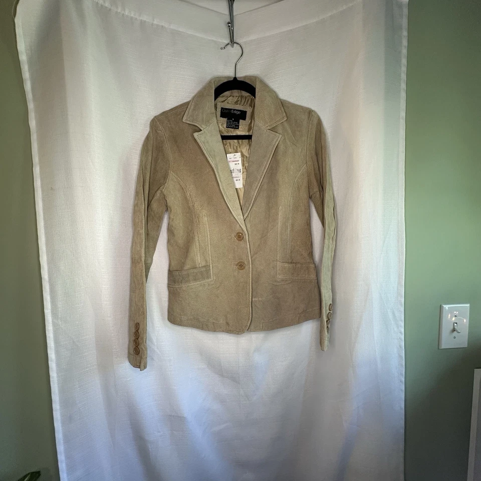 Outer Edge Tan Suede Leather Blazer Jacket Women’s Size Small NWT - Image 4 of 4