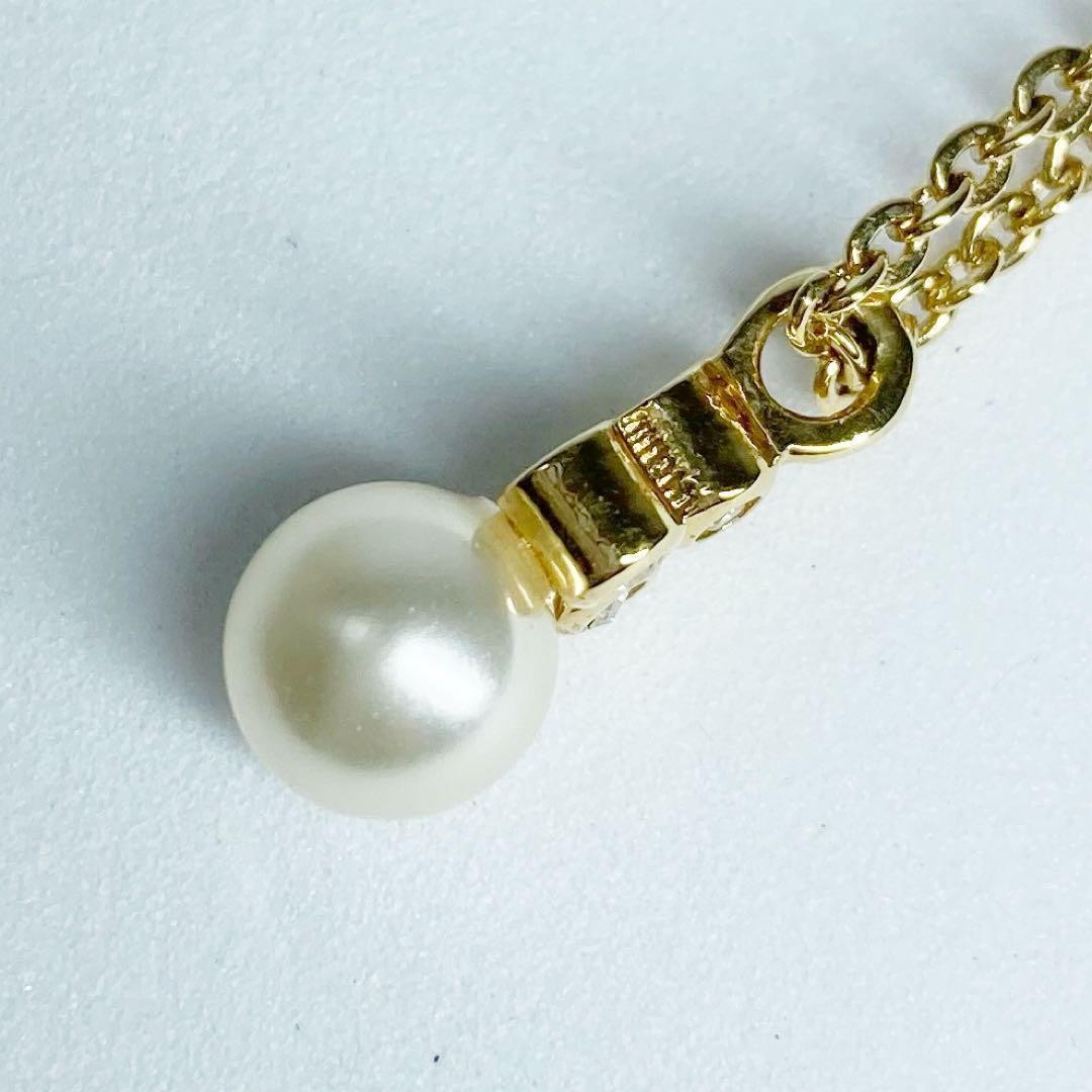 アクセサリー Dior Pearl Rhinestone Chain Necklace Christian Dior Pearl Necklace Rhinestone Chain L44cm Top