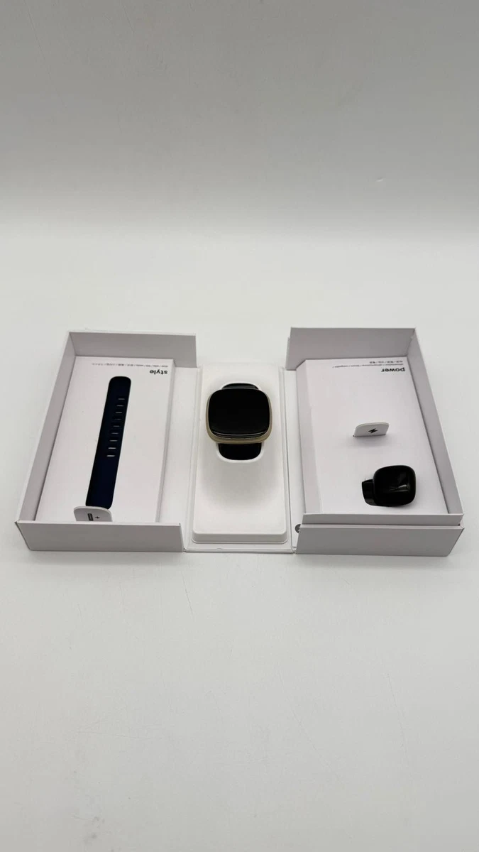 Fitbit Versa 3 Smartwatch 40mm Aluminium GPS WLAN NFC Midnight Gold Uhr Watch