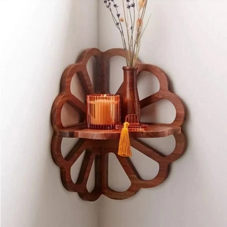 Modern Corner Wall Shelf-Elegant Floating Storage Saving Decor Housewarming Gift