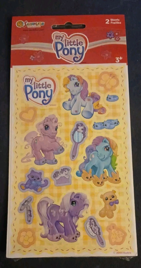 NEW My Little Pony 2 Sheets Sandylion Sticker Pack, 2003, Hasbro MLP Collectible