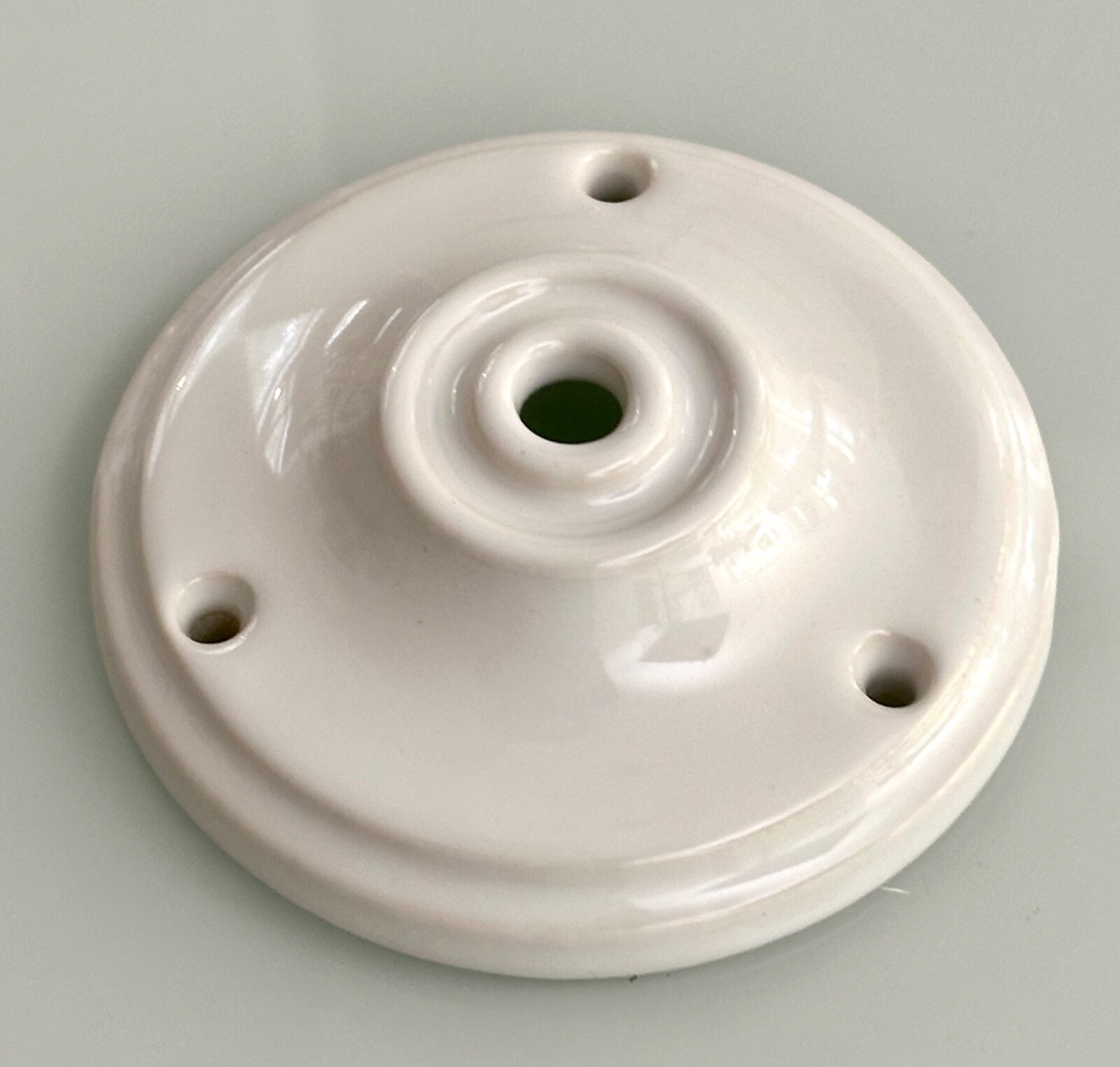 New porcelain glazed ceramic ceiling rose white 10cm round period lighting 4"